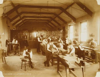 Die Werkstatt im Taubstummeninstitut, Derby, 19. Jahrhundert